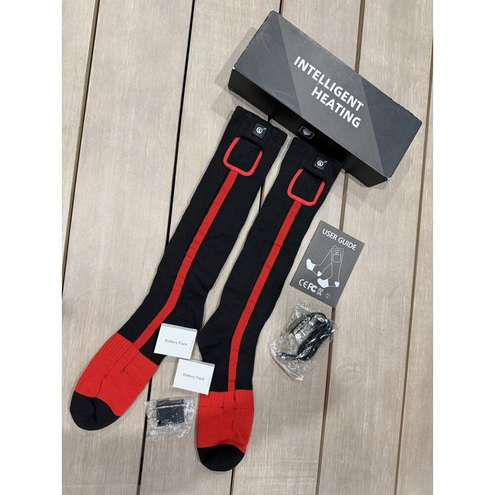 Sun Will Unisex Heated Socks Rechargeable Batteries/Charger‎ Thermal Heating